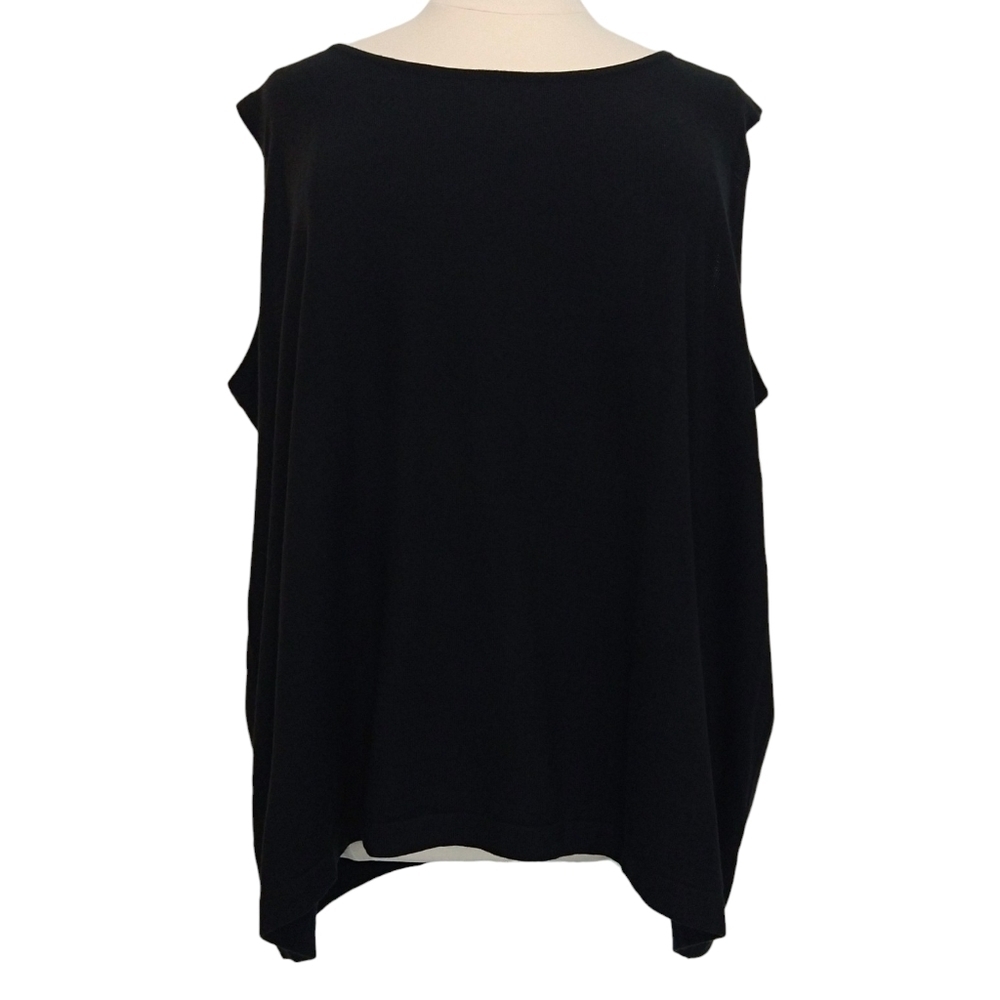 Catherines NWT Black Knit Scoop Neck Tank Top Acrylic Classic Layering